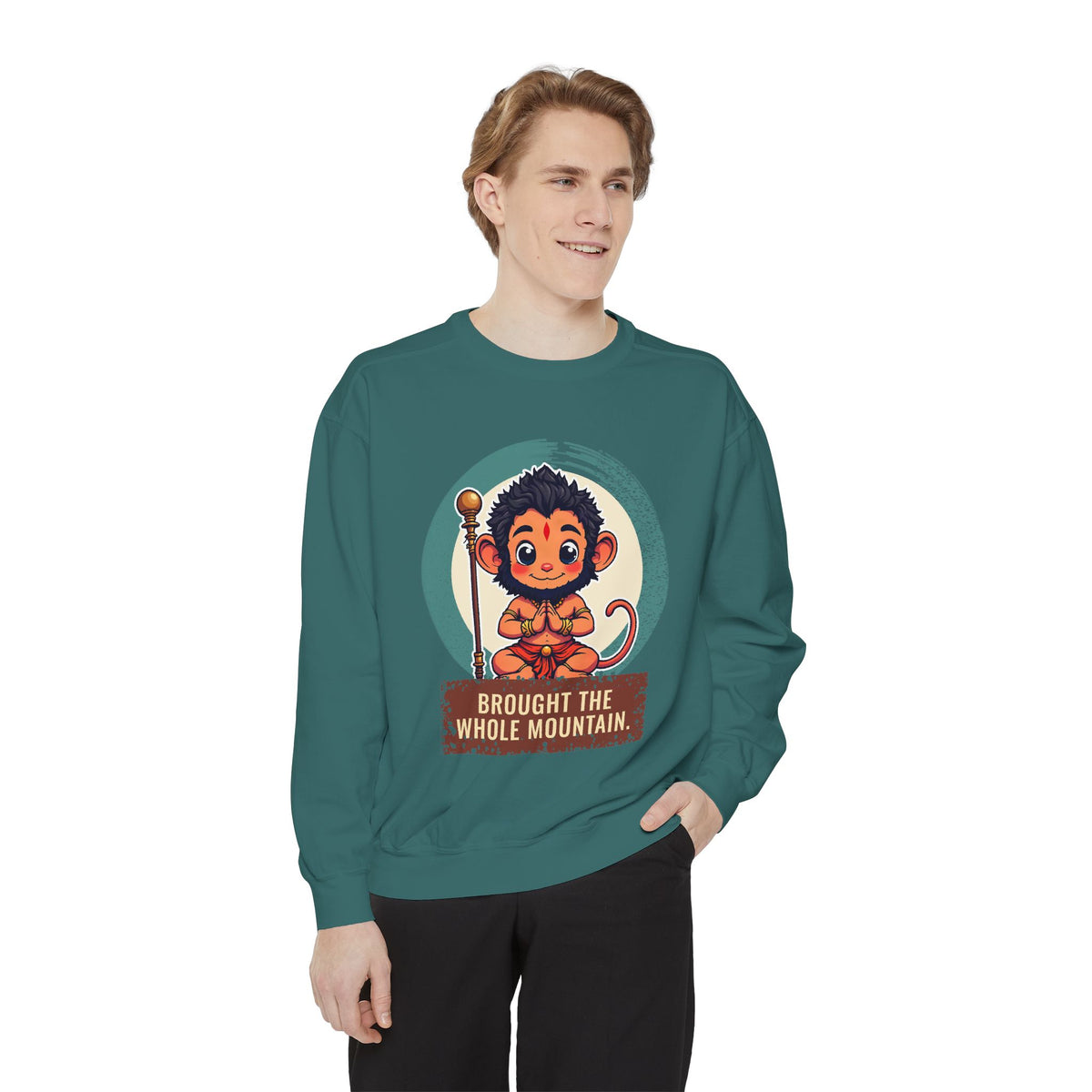 Hanuman · “Brought the whole mountain.” — Garment-Dyed Sweatshirt