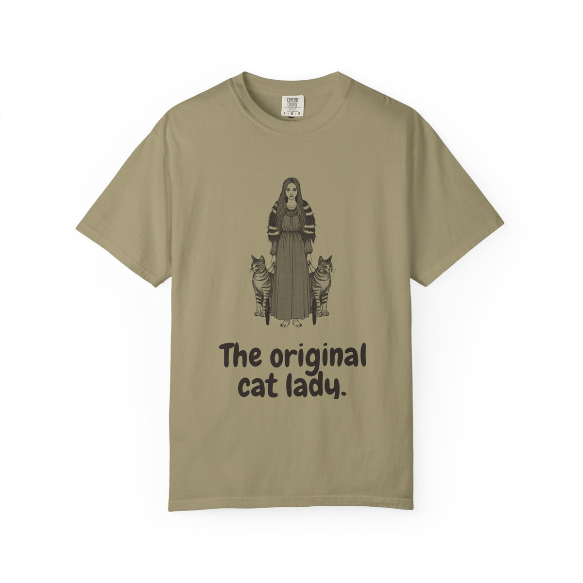 Freyja · “The original cat lady.” — Garment-Dyed One-Ink Tee