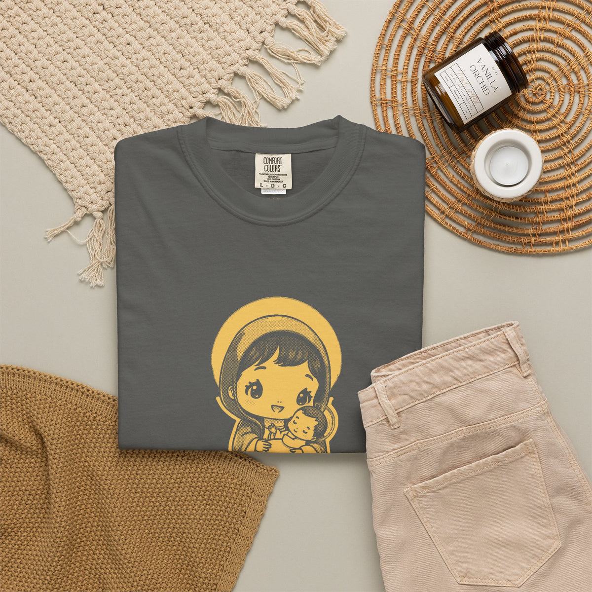 The Virgin Mary · “Ask your mother.” — Garment-Dyed One-Ink Tee