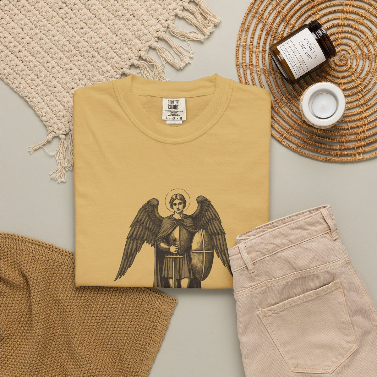 St Michael the Archangel: Chief Commander of Heaven — Garment-Dyed One-Ink Tee