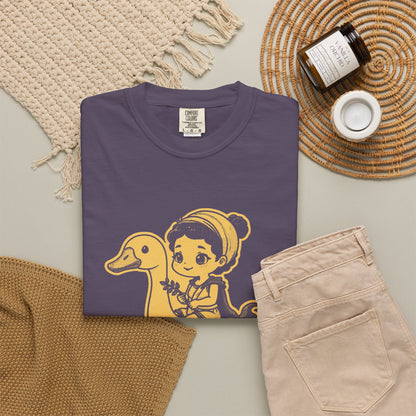 Aphrodite · “Riding a goose, obviously.” — Garment-Dyed One-Ink Tee