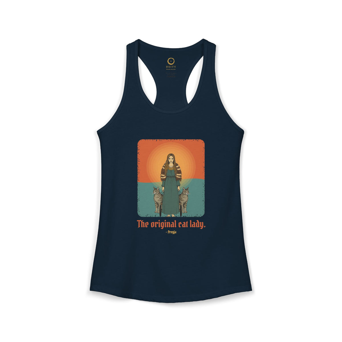 Freyja: Lender of the Falcon Cloak — Women's Racerback Tank