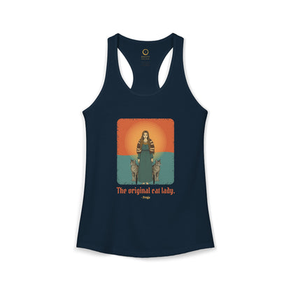 Freyja: Lender of the Falcon Cloak — Women's Racerback Tank