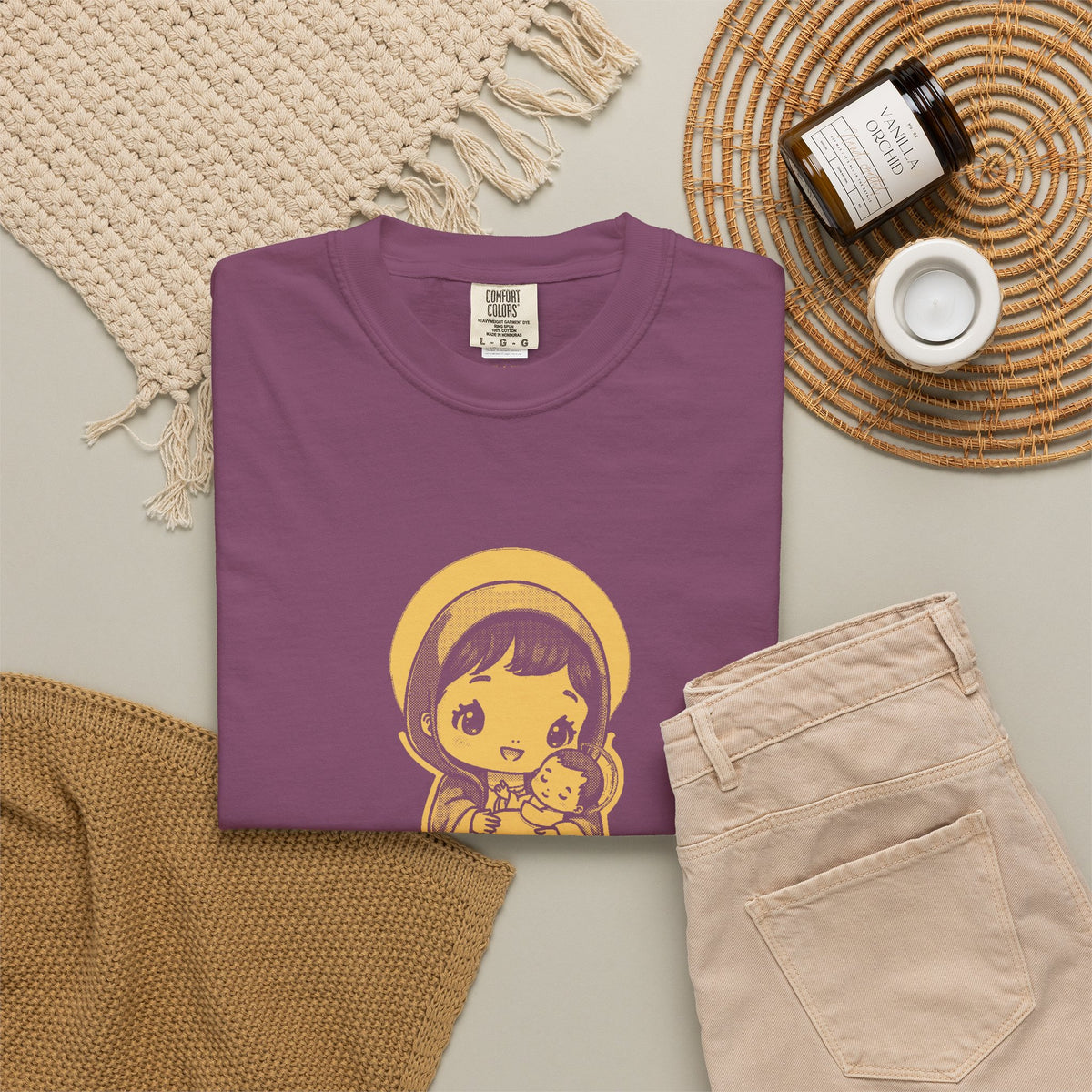 The Virgin Mary · “Ask your mother.” — Garment-Dyed One-Ink Tee