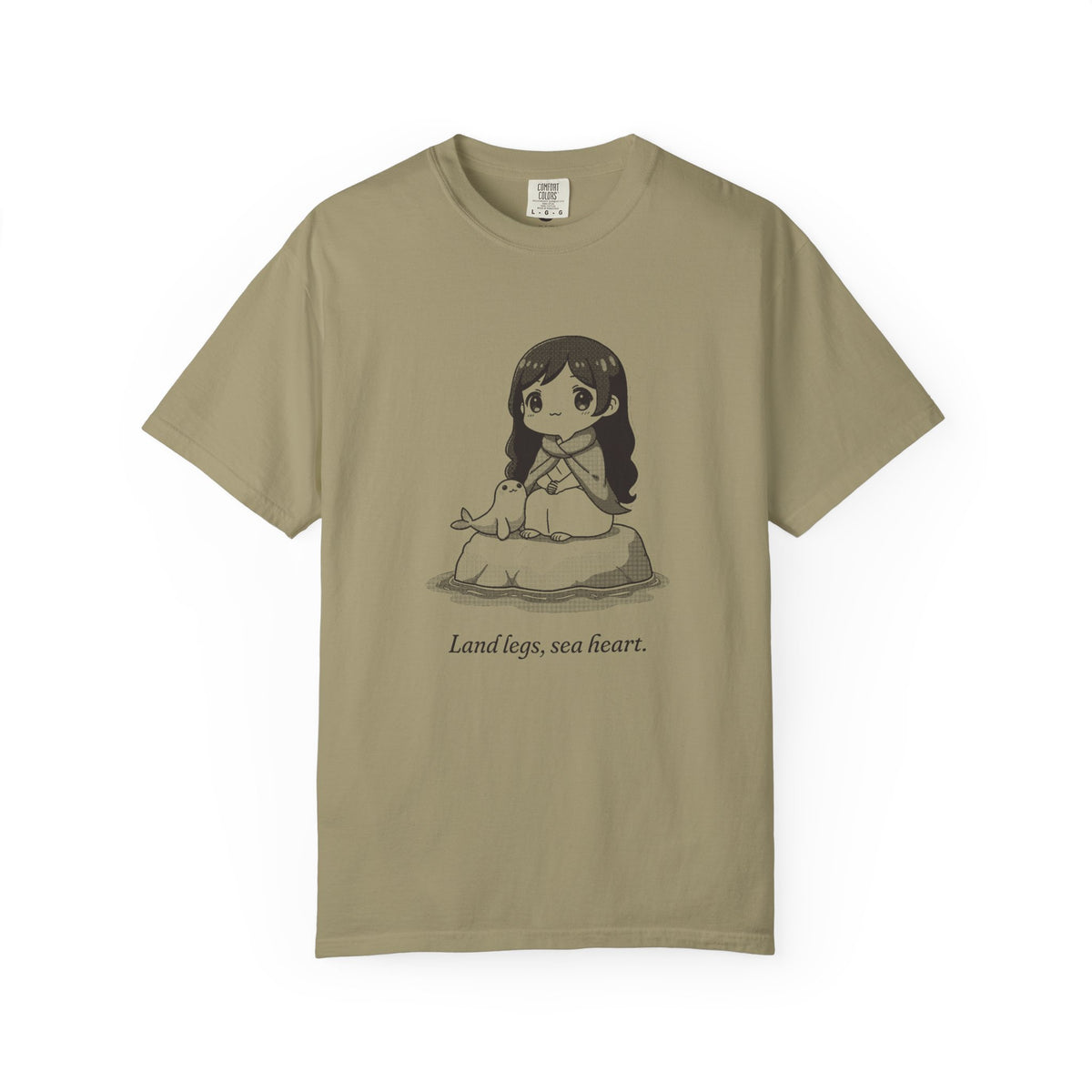 Selkie · “Land legs, sea heart.” — Garment-Dyed One-Ink Tee