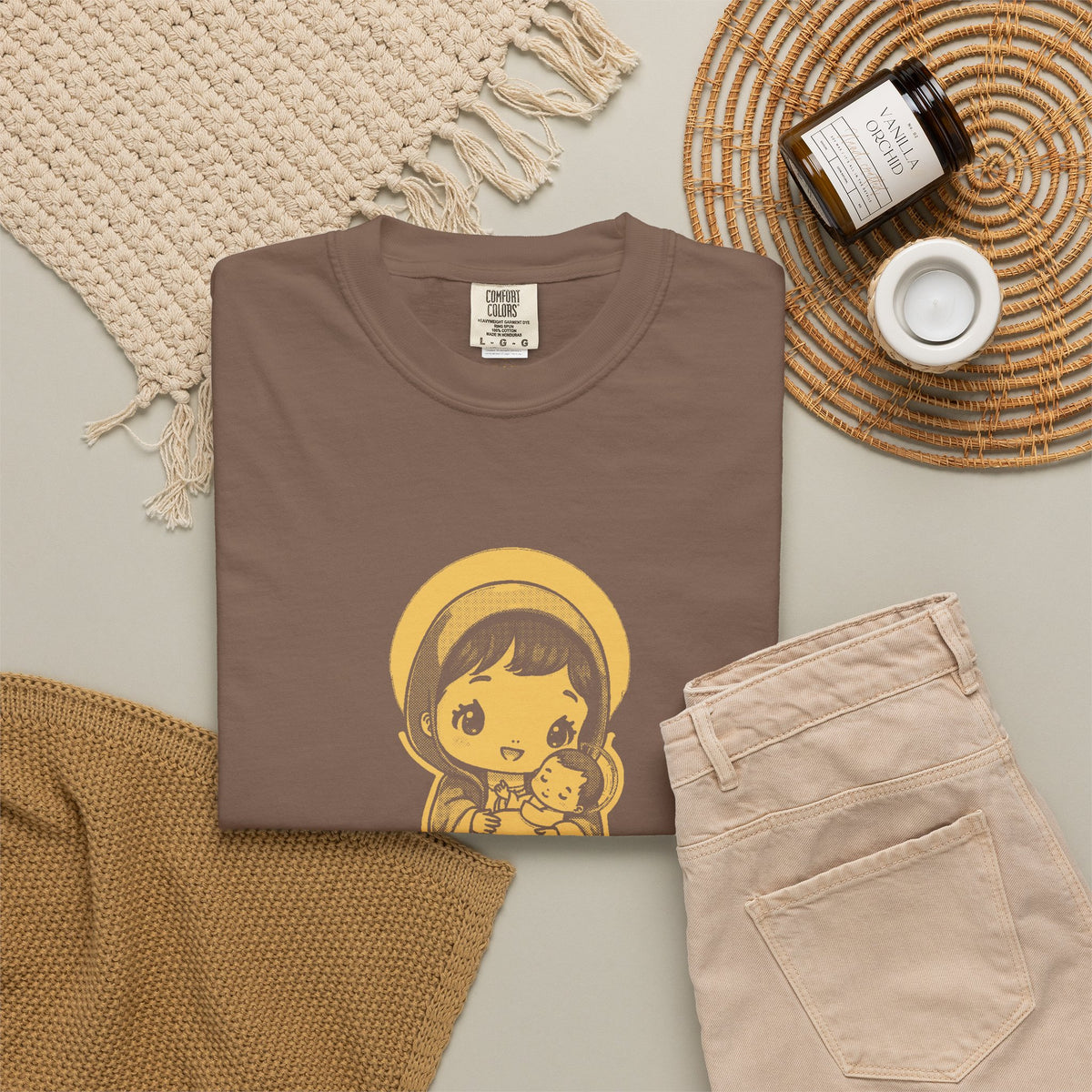 The Virgin Mary · “Ask your mother.” — Garment-Dyed One-Ink Tee