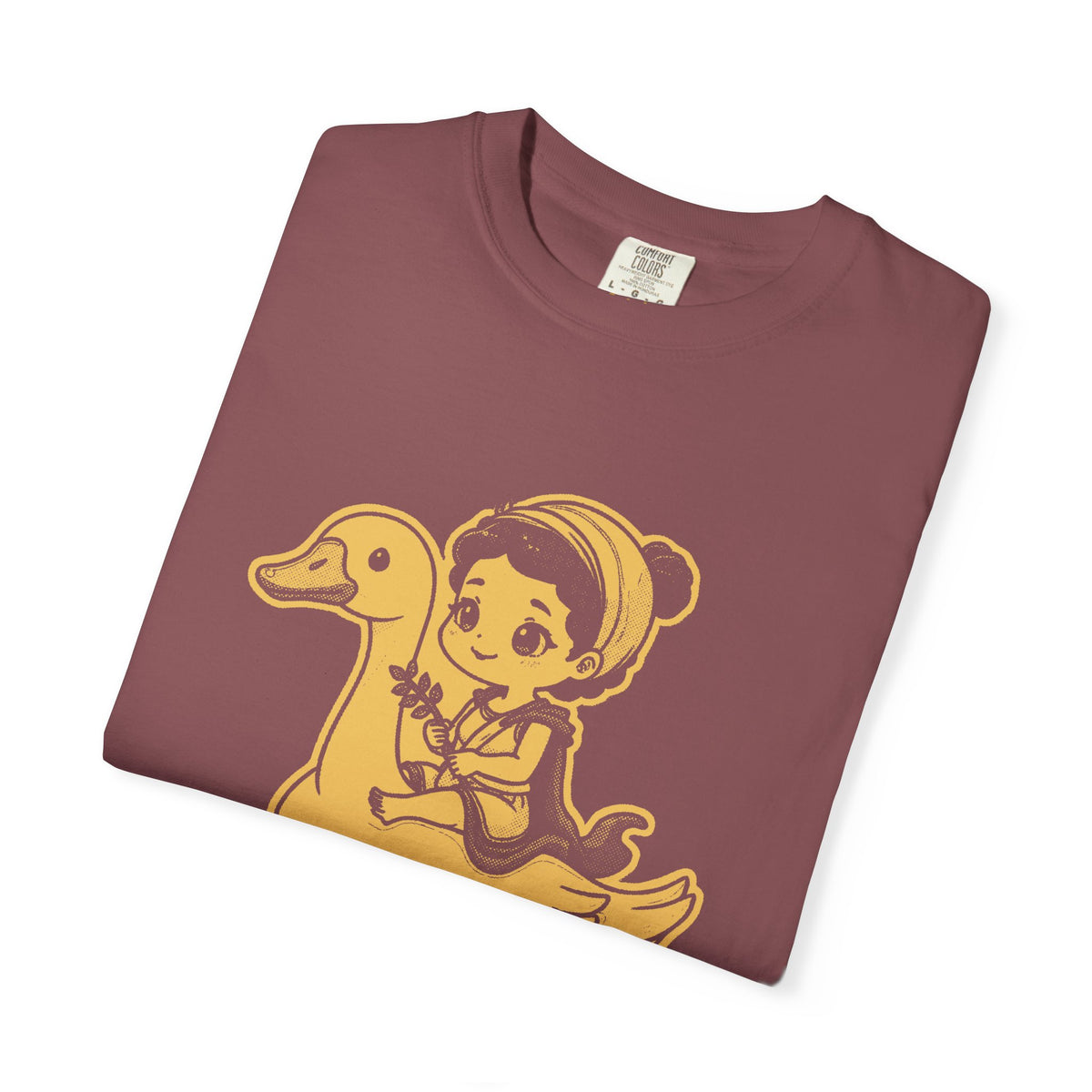 Aphrodite · “Riding a goose, obviously.” — Garment-Dyed One-Ink Tee