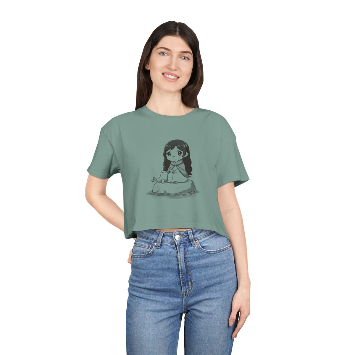 Selkie: Grey Selkie of Sule Skerry — Women's Crop Tee