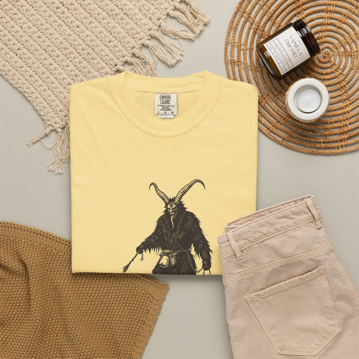 Krampus · “Mostly good this year.” — Garment-Dyed One-Ink Tee