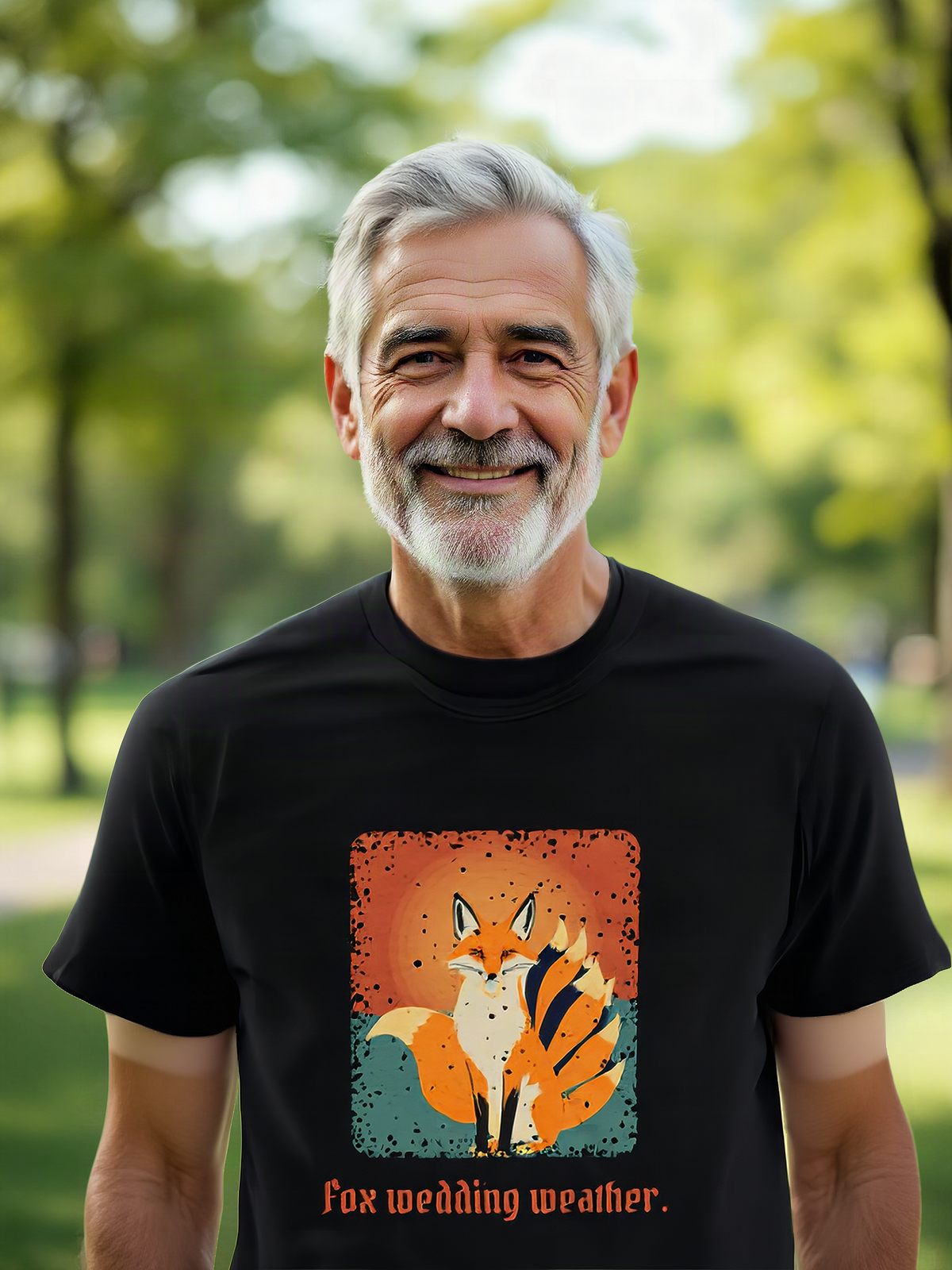 Mockup: AI-generated photo of the design worn by a model. The real shirt is printed to order; colours may vary slightly.
