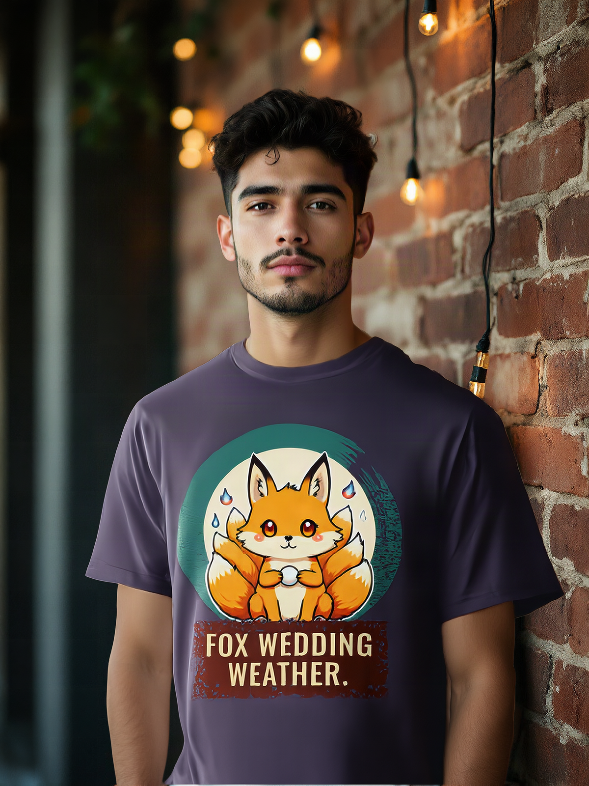 Mockup: AI-generated photo of the design worn by a model. The real shirt is printed to order; colours may vary slightly.